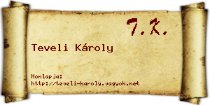 Teveli Károly névjegykártya